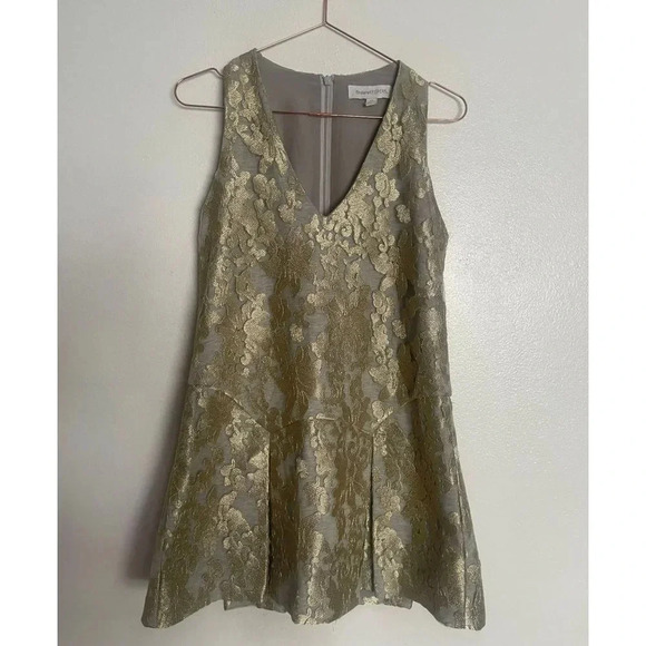 Finders Keepers Womens Sleeveless V Neck Floral Lace Embroidery Mini Dress Sz XS - Picture 1 of 11